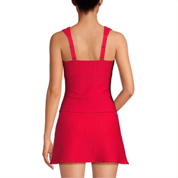 Lands' End Texture Square Neck Tankini Swimsuit Top - Size: Small Long - NWT - Picture 3 of 8